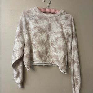 Levi's Cream and Brown Tie-Dye Top